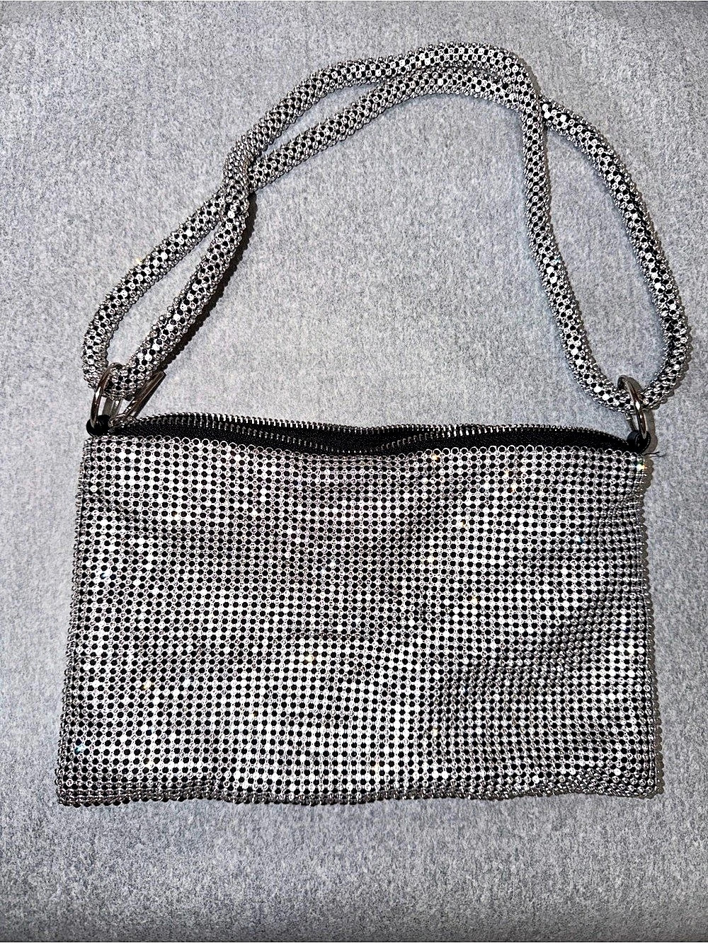 Forever 21 Silver Mesh Chain Shoulder Bag